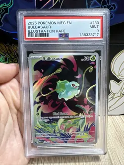 Pokemon TCG Bulbasaur Mega Evolutions 133/132 Illustration Card PSA 9 - Image 1