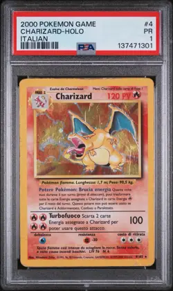 2000 Pokemon Game Italian Charizard-Holo #4 PSA 1 POOR - Image 1