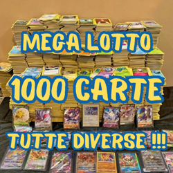 POKEMON Lotto 1000 Carte Tutte Diverse + 100 Rare/Reverse + Omaggi! Bulk ITA - Image 1