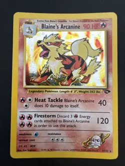 Blaine's Arcanine 1/132 Gym Challenge (2000) Holo Rare Vintage WOTC Pokemon TCG - Image 1