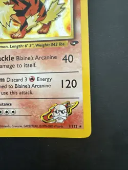 Blaine's Arcanine 1/132 Gym Challenge (2000) Holo Rare Vintage WOTC Pokemon TCG - Image 5