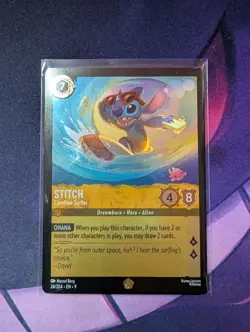Disney Lorcana Fabled - Stitch Carefree Surfer - Legendary HOLO - 24/204 - Image 1