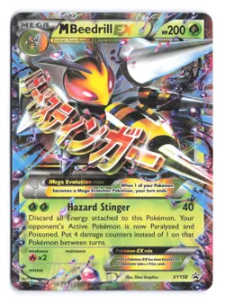 MEGA M BEEDRILL EX Promo XY158 Pokemon TCG 2016 XY Black Star Promo Mega Holo A - Image 1