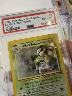 2000 Pokemon Gym Challenge Erika's Venusaur Holo #4 PSA 8 SWIRL - Image 2