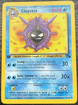 Cloyster 32/62 Pokemon TCG WOTC Base Set Fossil Uncommon MINT - Image 1