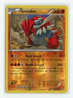 Groudon 84/160 Rare Reverse Holo XY - Primal Clash Pokemon NM - Image 1