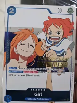 One Piece TCG Promo Card P-096 Girl Nami English WINNER - Image 1