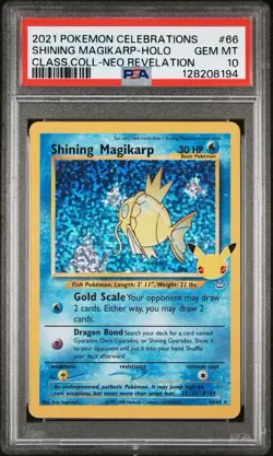 PSA 10 Shining Magikarp Celebrations Classic Collection Pokemon 66/64 Gem Mint - Image 1