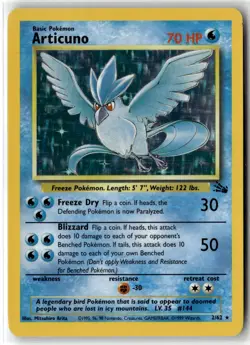 Articuno ⭐ 2/62 Holo Rare Fossil 1999 Pokemon LP - Image 1
