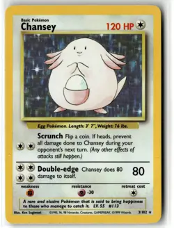Chansey ⭐ 3/102 Holo Rare Base Set 1999 Pokemon LP - Image 1