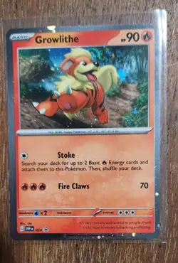 Growlithe SWIRL + ERROR COSMOS HOLO BLEED Pokemon TCG Card Black Star Promo 024 - Image 1