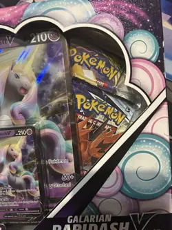 Pokemon TCG Sword & Shield Galarian Rapidash V Box - 4 Packs - Sealed - Image 2