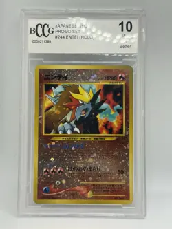 Entei 2000 Pokemon Japanese Neo 2 Promo Reverse Foil #244 BCCG 10 Mint - Image 1
