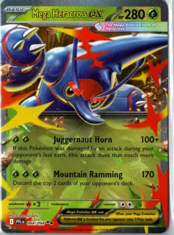 Mega Heracross ex - 004/094 Double Rare ME02: Phantasmal Flames NM Pokemon - Image 1