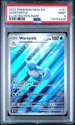 2023 POKEMON MEW EN-151 ILLUSTRATION RARE #171 WARTORTLE PSA 9 - Image 1