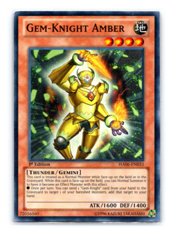 Gem-Knight Amber - HA06-EN033 - Super Rare 1st Edition Yugioh - Image 1
