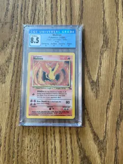 Pokemon Moltres Fossil Holo Rare 12/62 CGC 8.5 w/ subgrades NM/MINT+ Card - Image 1