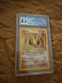 Pokemon Moltres Fossil Holo Rare 12/62 CGC 8.5 w/ subgrades NM/MINT+ Card - Image 1