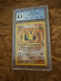 Pokemon Moltres Fossil Holo Rare 12/62 CGC 8.5 w/ subgrades NM/MINT+ Card - Image 2