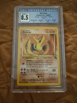 Pokemon Moltres Fossil Holo Rare 12/62 CGC 8.5 w/ subgrades NM/MINT+ Card - Image 3