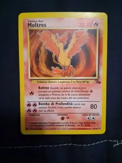 Moltres Non Holo Italian Fossil Set Pokemon Card TCG 12/62 Rare NM Vintage - Image 1
