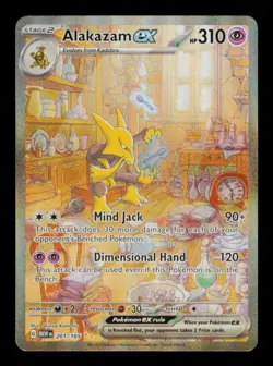 Pokemon Card Alakazam ex 201/165 151 MEW Scarlet & Violet SIR Holo FA EX 2023 - Image 1
