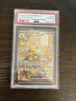 POKEMON ALAKAZAM EX SIR 201/165 SCARLET & VIOLET 151 - PSA 10 GM MINT - Image 1