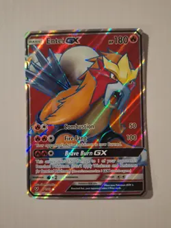 Pokemon Entei GX TCG Full Art Holo Card Shining Legends 71/73 Ultra Rare - Image 1