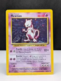 Mewtwo 10/102 | Base Set Unlimited | Holo Rare | Pokemon Card - Image 1