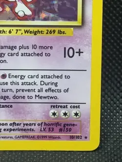 Pokemon Card Mewtwo 10/102 - Base Set Holo Rare WOTC - Light Play - Free Post - Image 5