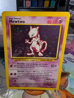 Mewtwo 10/102 Holo Rare Base Set Unlimited - Pokemon Card WOTC LP - Image 1
