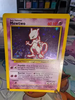 Mewtwo 10/102 Holo Rare Base Set Unlimited - Pokemon Card WOTC LP - Image 3