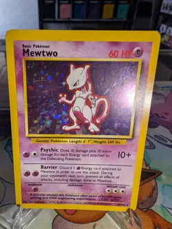 Mewtwo 10/102 Holo Rare Base Set Unlimited - Pokemon Card WOTC LP - Image 4