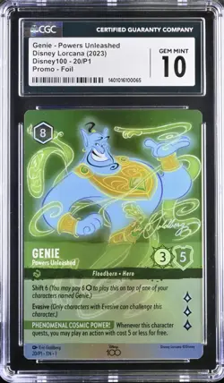 Disney Lorcana Genie - Powers Unleashed Disney100 20/P1 PROMO FOIL CGC EN-1 2023 - Image 1