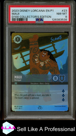 MAUI D100 COLLECTOR'S EDITION DISNEY LORCANA EN P1-PROMO 2023 23 PSA 8 - Image 1