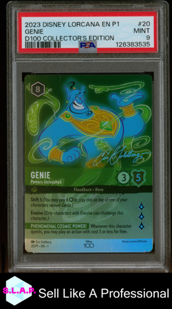 GENIE D100 COLLECTOR'S EDITION DISNEY LORCANA EN P1-PROMO 2023 20 PSA 9 - Image 1