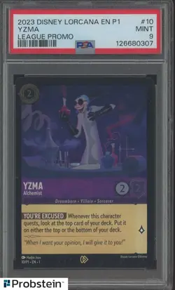 2023 Disney Lorcana EN P1 League Promo #10 Yzma PSA 9 MINT - Image 1