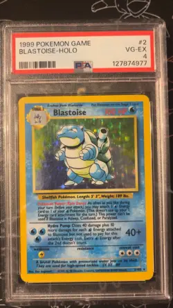 Blastoise Holo PSA 4 Base Set 002/102 Pokemon Card WOTC - Image 1