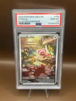 PSA 10 Gem Mint Stufful Illustration Rare #154 Pokemon Mega Evolution 2025 - Image 1