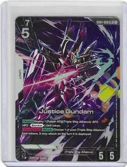 Justice Gundam - GD01-066 - LR+ Alt Art - Newtype Rising - Gundam Card Game TCG - Image 1