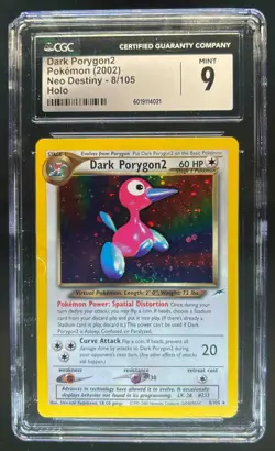 2002 Pokemon Neo Destiny Dark Porygon2 Holo #8/105 CGC 9 - Image 1