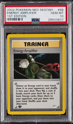 2002 POKEMON NEO DESTINY 1ST EDITION #98 ENERGY AMPLIFIER PSA 10 - Image 1