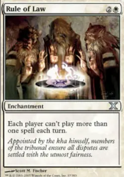 Moderate Play, English MTG Regular Rule of Law 10th Edition Magic the Gathering - Image 1