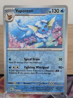 VAPOREON 022/131 RARE PRISMATIC EVOLUTIONS POKEMON REVERSE HOLO NM - Image 1