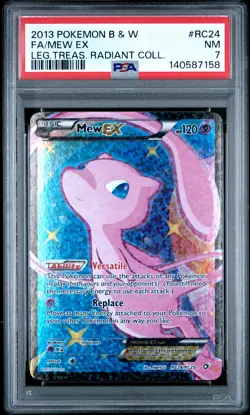2013 POKEMON B&W LEGEND TREASURES RADIANT COLLECTION FULL ART/MEW EX PSA 7 - Image 1