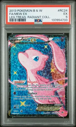 2013 POKEMON B&W LEGEND TREASURES RADIANT COLLECTION #RC24 FULL ART/MEW EX PSA 5 - Image 1