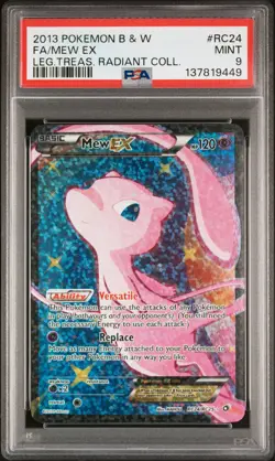 2013 POKEMON B&W LEGEND TREASURES RADIANT COLLECTION #RC24 FULL ART/MEW EX PSA 9 - Image 1