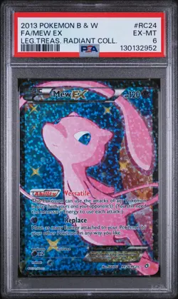 2013 POKEMON B&W LEGEND TREASURES RADIANT COLLECTION FULL ART/MEW EX PSA 6 - Image 1