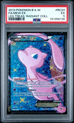 2013 POKEMON B&W LEGEND TREASURES RADIANT COLLECTION FULL ART/MEW EX PSA 5 - Image 1