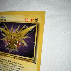 Pokemon Zapdos Rare 80 HP Fossil 30/62 1999 Regular Unlimited English TCG Card - Image 3